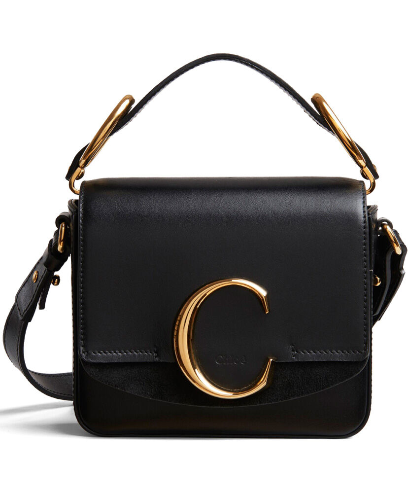 Chloe Mini C Bag Handbag Leather Black